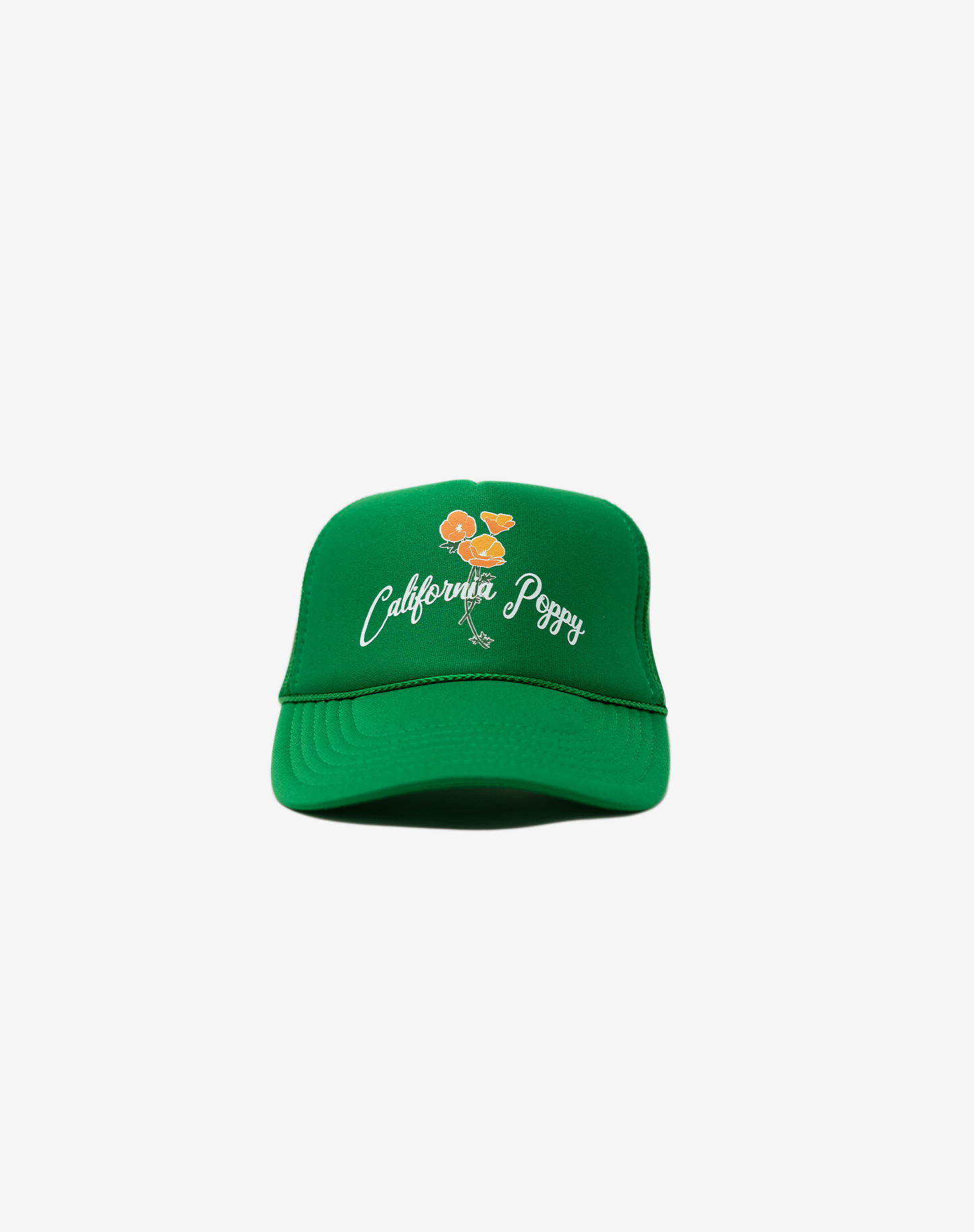 California Poppy - Logo Green Trucker Hat