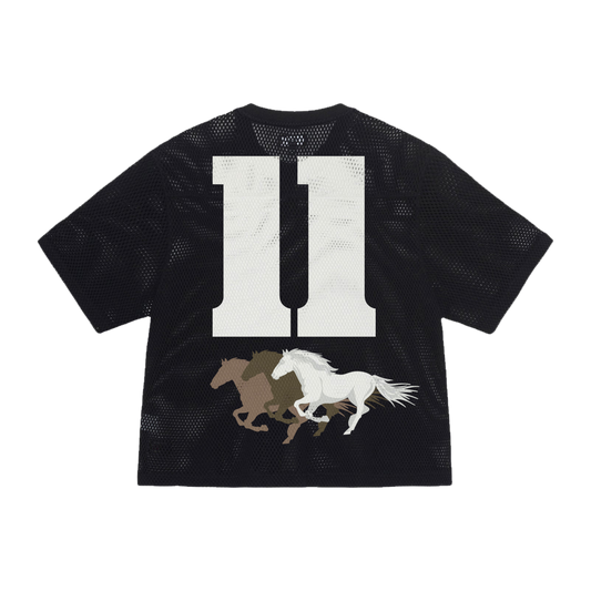 IN RHYTHM Cropped Mesh Jersey